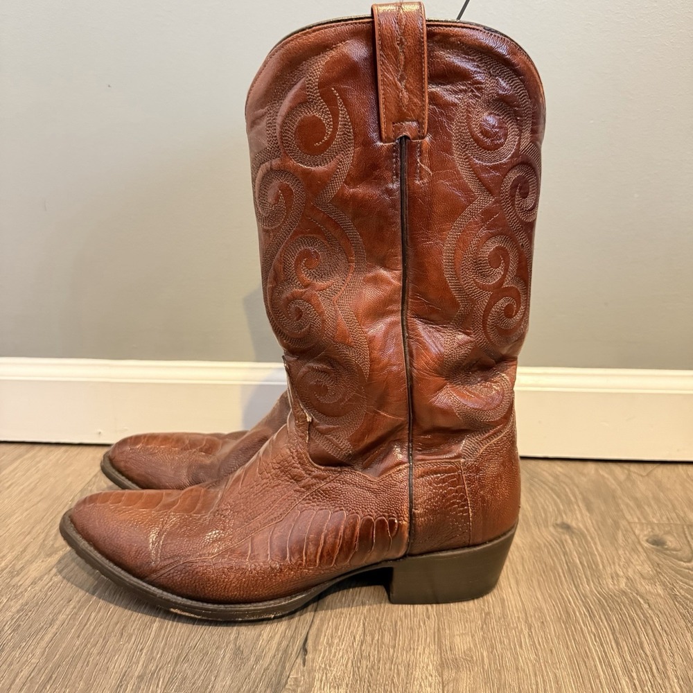 Dan Post Mens DP26636 Ostrich Leg Cowboy Western Boots Size 12 - Picture 4 of 9